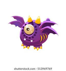 Purple Fantastic Friendly Pet Dragon With Four Wings Fantasy Imaginary Monster Collection