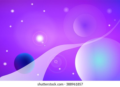 Purple fantastic space abstract vector background, gentle colors abstract background, vector background with swirls and spheres, blue abstract vector illustration, place for text, abstract wallpaper