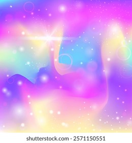 Purple Fantasy Pattern. Kawaii Background. Pink Magic Hologram. Iridescent Abstract Mesh. Rainbow Gradient. Lilac Pastel Invitation. Fairy Backdrop. Neon Kawaii Background.