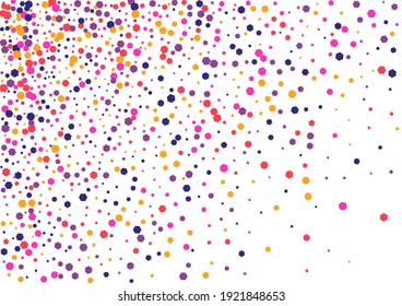 Purple Festival Round Frame. Confetti Rainbow Wallpaper.  Circle Multicolor Celebrate Background.