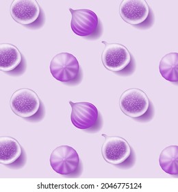 Frutos de la higuera púrpura fondo de patrón sin fisuras,imagen vectorial