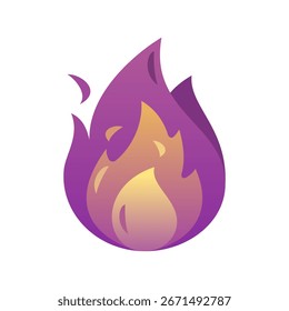 Violett Feuer Flamme magische Halloween Symbol Vektordesign