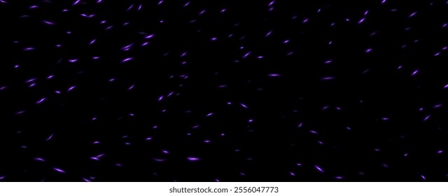 Purple fire sparks, abstract glowing embers, heat sparkles, flying flame cinder.