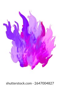purple fire vector with pink gradient burning without background
