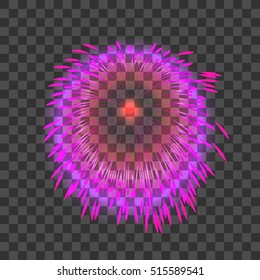 Purple firework icon. Realistic illustration of purple firework vector icon for web