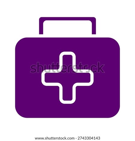 A purple firstaid kit icon with a white plus sign