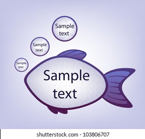 purple fish and blobs vector