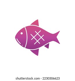 purple fish icon vector illustration with white background