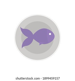 purple fish on a plate vector illustration design