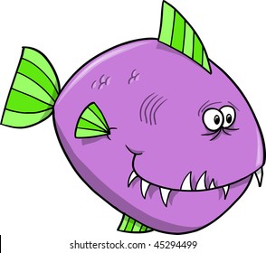 Vector de pez morado Ilustración