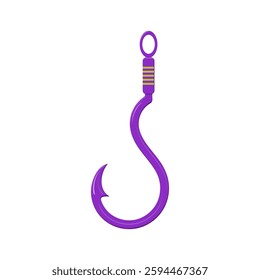 purple fishing hook. vector illustration. fishing. hobby. fisherman