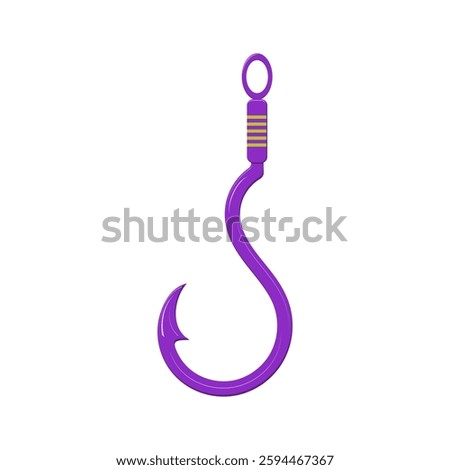 purple fishing hook. vector illustration. fishing. hobby. fisherman