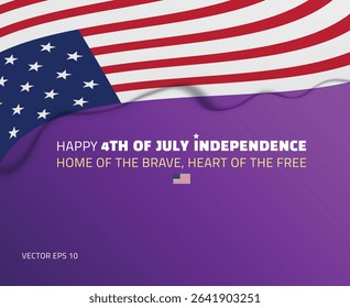 Purple Flag Art Home of the Brave Poster