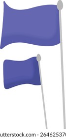 Bandeira roxa em dois polos com fundo transparente