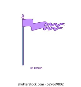 Purple flag on a white background