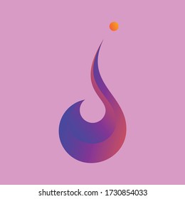 purple flame logo design with modern and simple shades