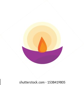 purple flame pot graphic vector