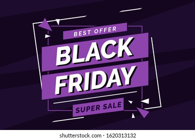 purple flat black friday super sale banner design template for increase your business sales