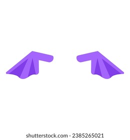 Purple flat cartoon bat wings