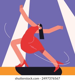 Purple Flat Dancer Activity Illustration