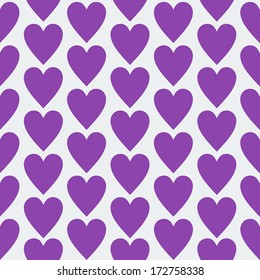 Purple flat seamless heart pattern design