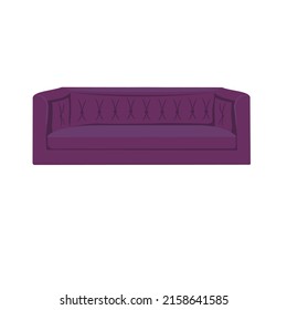 purple flat sofa model clipart vector