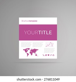 Purple flat vector modern brochure template