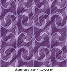 Purple fleur de lis pattern seamless vector background tile
