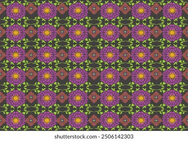Purple flora pattern seamless design 