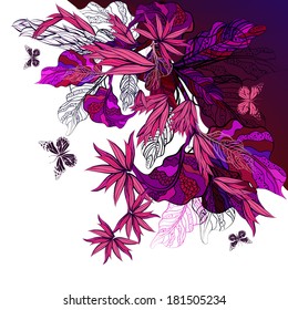 purple floral abstraction. Vector 