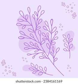 Purple floral background, modern and minimalista 