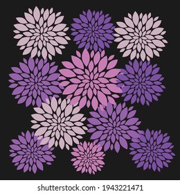 purple floral black background pattern