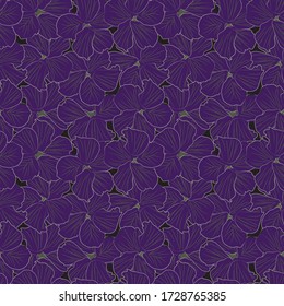 Purple Floral botanical seamless pattern background suitable for fashion prints, graphics, backgrounds and crafts