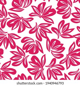 Purple Floral botanical seamless pattern background suitable for fashion prints, graphics, backgrounds and crafts