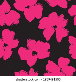 Purple Floral botanical seamless pattern background suitable for fashion prints, graphics, backgrounds and crafts