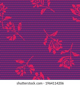 Purple Floral botanical seamless pattern background suitable for fashion prints, graphics, backgrounds and crafts