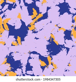 Purple Floral brush strokes seamless pattern background for fashion prints, graphics, backgrounds and crafts