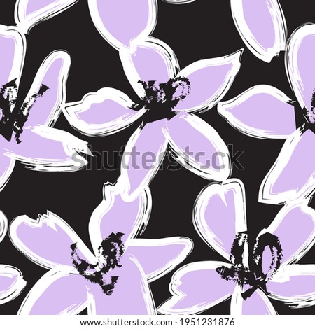 Similar – Image, Stock Photo Beach flowers, purple blossoms, fence post backlit, sunny scene on baltic sea