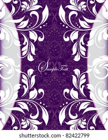 PURPLE FLORAL INVITATION CARD