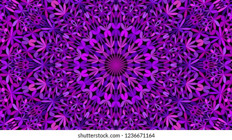 Purple floral kaleidoscope mandala background - abstract oriental vector ornament wallpaper graphic