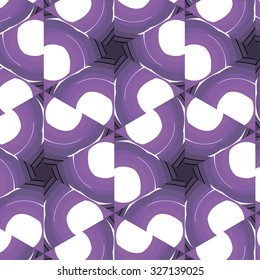 Purple floral pattern with abstract geometric ornament