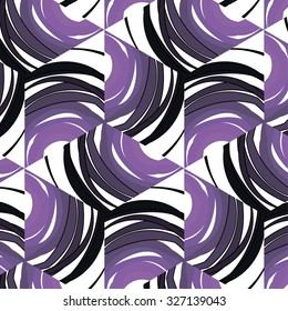 Purple floral pattern with abstract geometric ornament