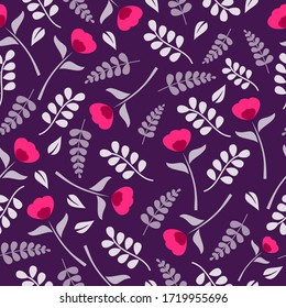 Purple floral seamless pattern background