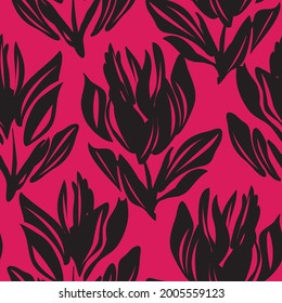 Purple Floral seamless pattern background for fashion textiles, graphics, backgrounds and crafts