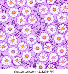 violettes, nahtloses Muster. Bonbons blühender Hintergrund. gut für Gewebe, Textilien, Kleidung, Mode, Tapeten usw.