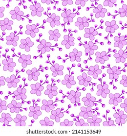 violettes, nahtloses Muster. Kirschblüte. gut für Gewebe, Textilien, Kimono, Kleidung, Tapeten usw.