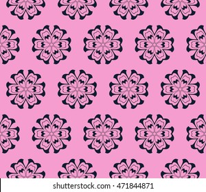 Purple. Floral seamless pattern in execution. Vector. For holiday cards design, fashion design, interior design, graphic arts