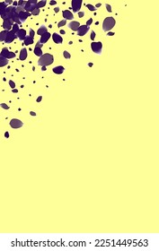 Fondo Amarillo Vector de Primavera Floral Púrpura. Plantilla de Tulipanes de caída. Textura Noche de la Florencia Amarilla. Hermoso afiche de la oferta de Geranium.