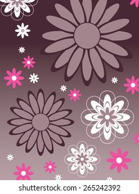 Purple Floral Vector Background. Abstract Flowers.