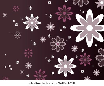 Purple Floral Vector Background. Abstract Flowers.